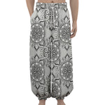 Zentangle Floral Pattern Print Lantern Pants