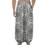 Zentangle Floral Pattern Print Lantern Pants