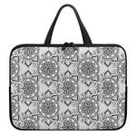 Zentangle Floral Pattern Print Laptop Sleeve With Handle