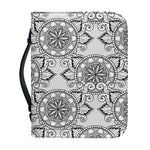 Zentangle Floral Pattern Print Leather Bible Cover