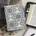 Zentangle Floral Pattern Print Leather Bible Cover