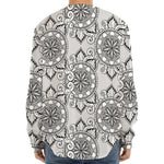 Zentangle Floral Pattern Print Long Sleeve Baseball Jersey