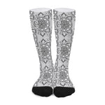 Zentangle Floral Pattern Print Long Socks