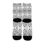 Zentangle Floral Pattern Print Long Socks