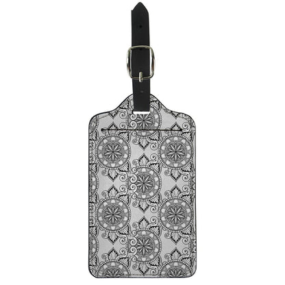 Zentangle Floral Pattern Print Luggage Tag