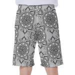 Zentangle Floral Pattern Print Men's Beach Shorts