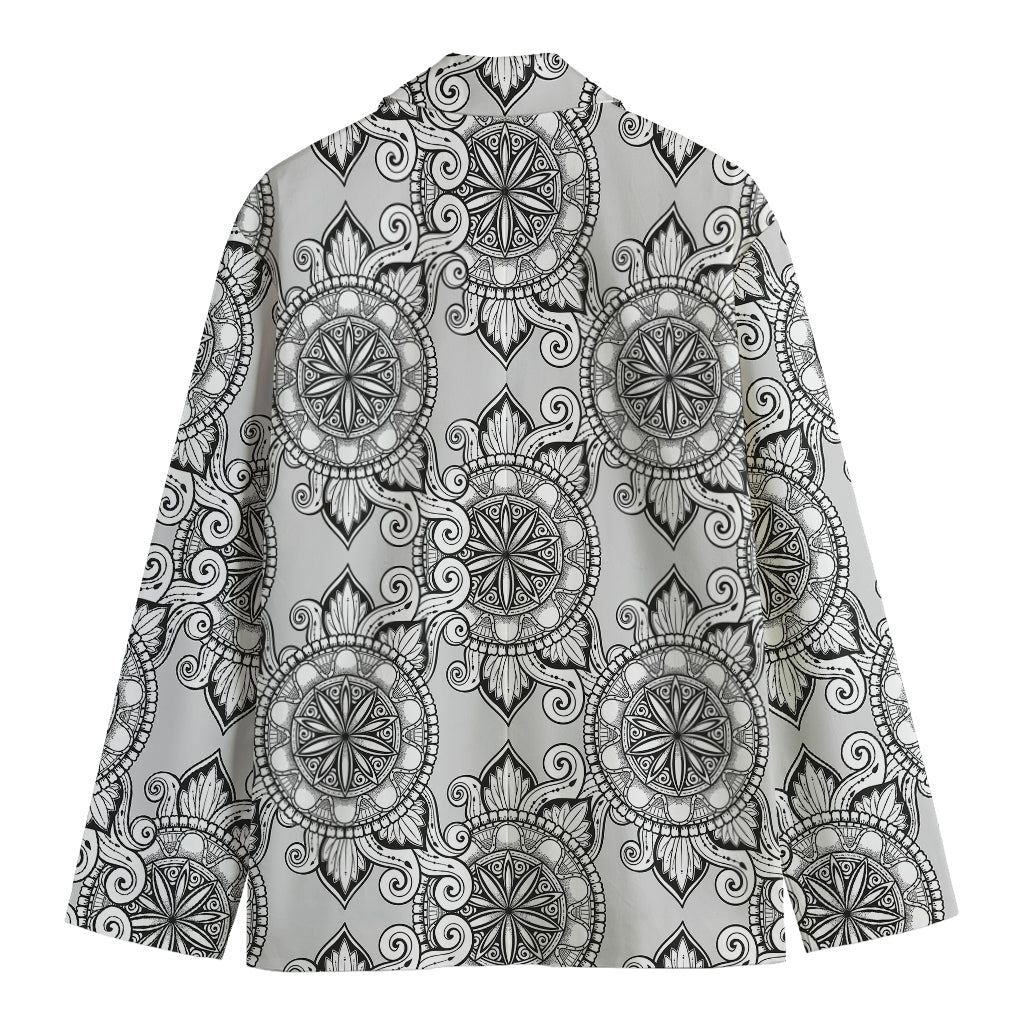 Zentangle Floral Pattern Print Men's Blazer
