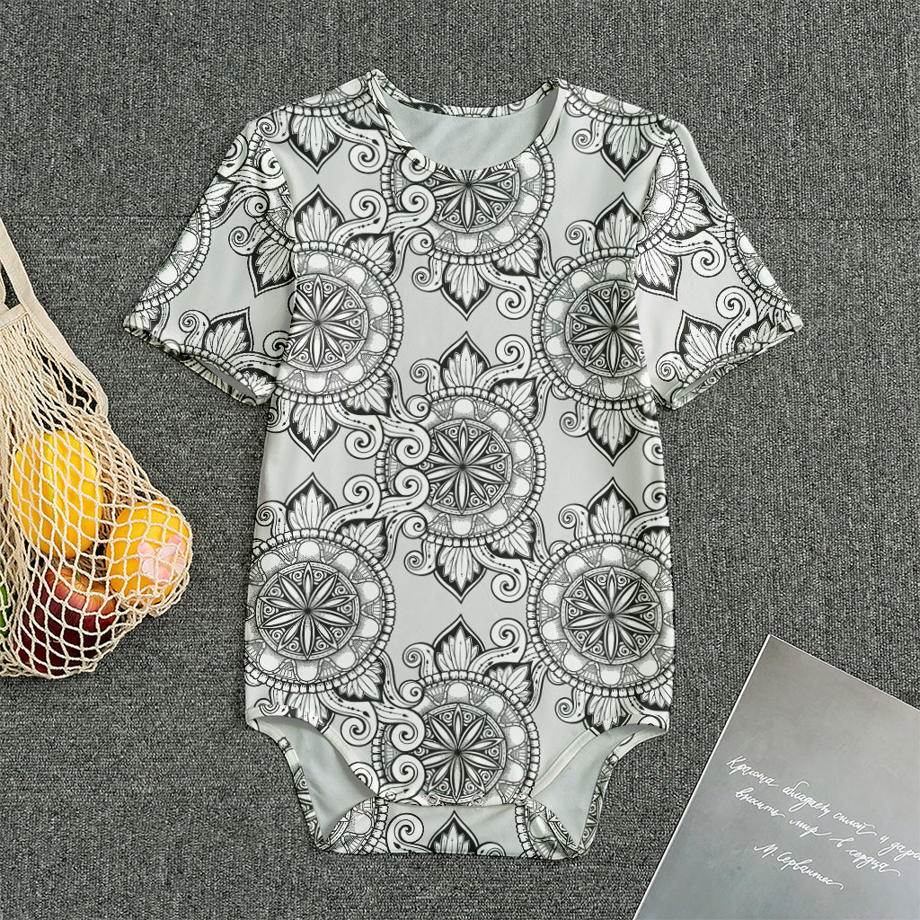 Zentangle Floral Pattern Print Men's Bodysuit