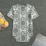 Zentangle Floral Pattern Print Men's Bodysuit