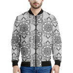 Zentangle Floral Pattern Print Men's Bomber Jacket
