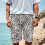 Zentangle Floral Pattern Print Men's Cargo Shorts