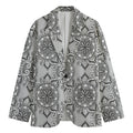 Zentangle Floral Pattern Print Men's Cotton Blazer