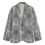 Zentangle Floral Pattern Print Men's Cotton Blazer
