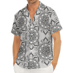 Zentangle Floral Pattern Print Men's Deep V-Neck Shirt