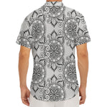 Zentangle Floral Pattern Print Men's Deep V-Neck Shirt