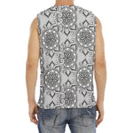 Zentangle Floral Pattern Print Men's Fitness Tank Top