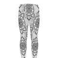 Zentangle Floral Pattern Print Men's Leggings