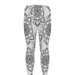 Zentangle Floral Pattern Print Men's leggings