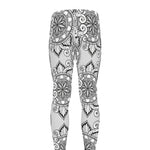 Zentangle Floral Pattern Print Men's leggings