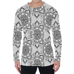 Zentangle Floral Pattern Print Men's Long Sleeve T-Shirt