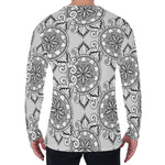 Zentangle Floral Pattern Print Men's Long Sleeve T-Shirt