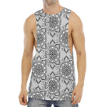 Zentangle Floral Pattern Print Men's Muscle Tank Top