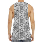 Zentangle Floral Pattern Print Men's Muscle Tank Top
