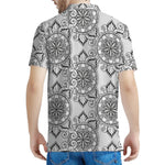 Zentangle Floral Pattern Print Men's Polo Shirt