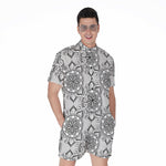 Zentangle Floral Pattern Print Men's Rompers
