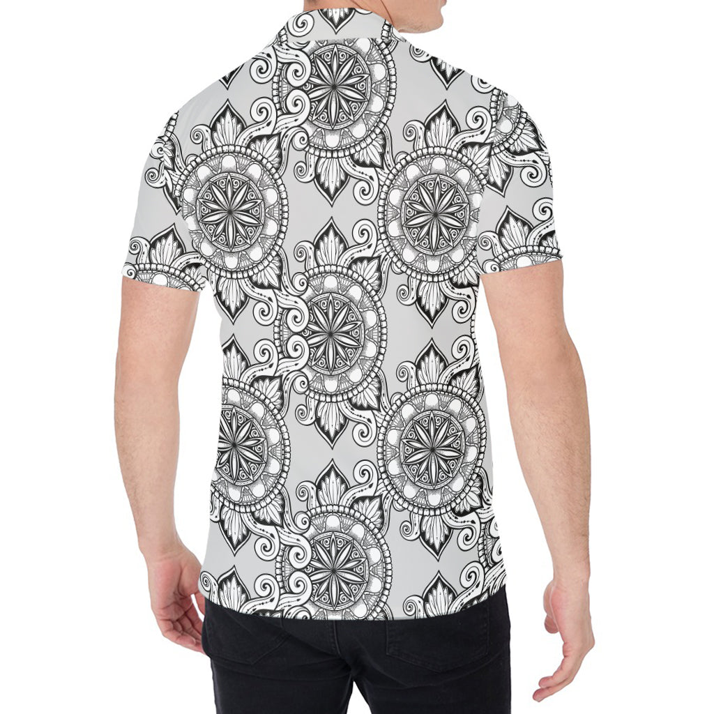 Zentangle Floral Pattern Print Men's Shirt
