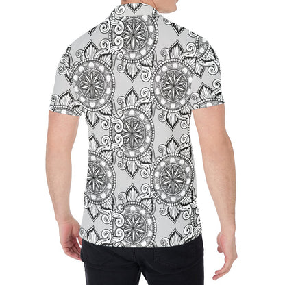 Zentangle Floral Pattern Print Men's Shirt