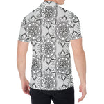 Zentangle Floral Pattern Print Men's Shirt