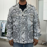 Zentangle Floral Pattern Print Men's Shirt Jacket