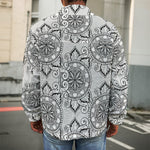 Zentangle Floral Pattern Print Men's Shirt Jacket