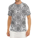 Zentangle Floral Pattern Print Men's Short Sleeve Rash Guard