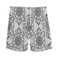 Zentangle Floral Pattern Print Men's Athletic Shorts