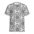 Zentangle Floral Pattern Print Men's Athletic T-Shirt