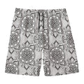 Zentangle Floral Pattern Print Men's Swim Trunks