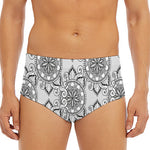 Zentangle Floral Pattern Print Men's Triangle Swim Briefs