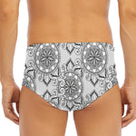 Zentangle Floral Pattern Print Men's Triangle Swim Briefs