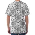 Zentangle Floral Pattern Print Men's Velvet T-Shirt