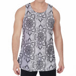 Zentangle Floral Pattern Print Men's Velvet Tank Top