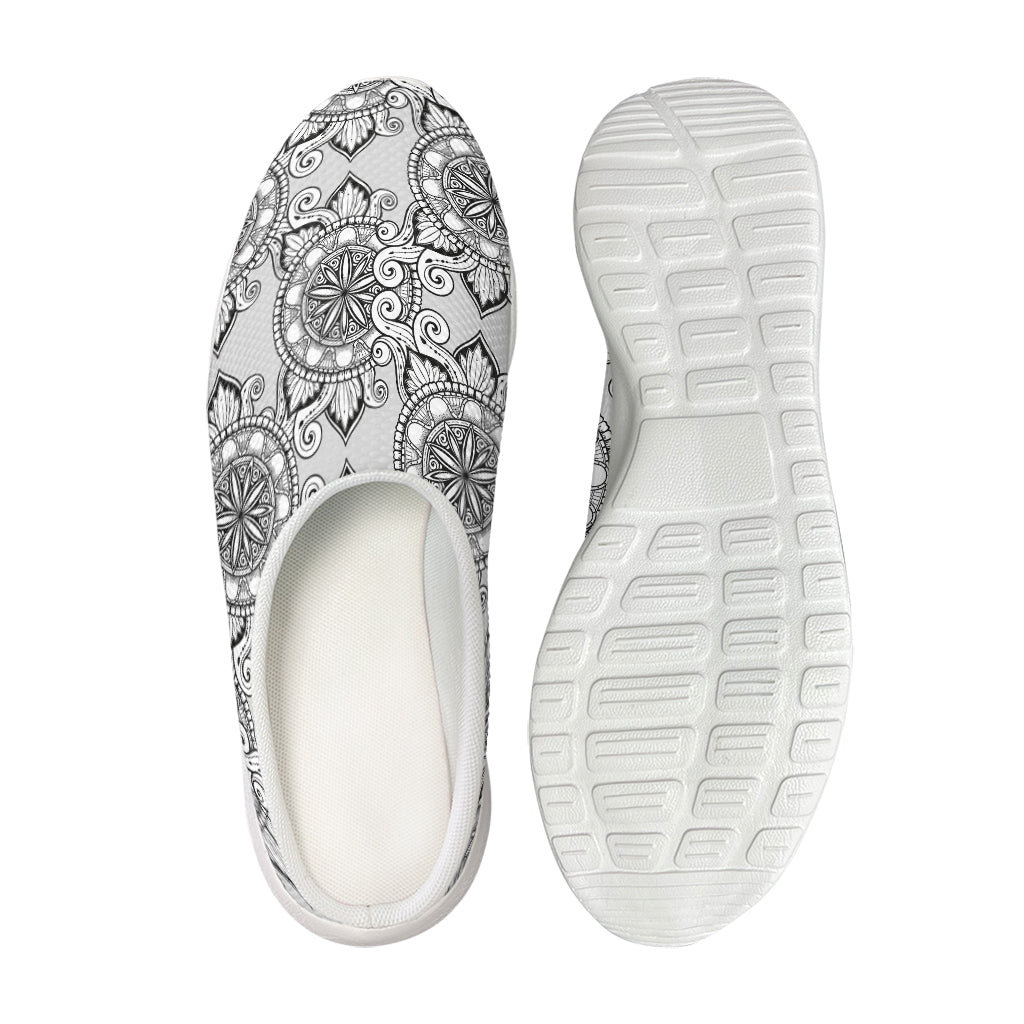 Zentangle Floral Pattern Print Mesh Casual Shoes