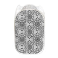 Zentangle Floral Pattern Print Mesh Laundry Hamper