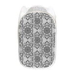 Zentangle Floral Pattern Print Mesh Laundry Hamper