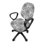 Zentangle Floral Pattern Print Office Chair Cover