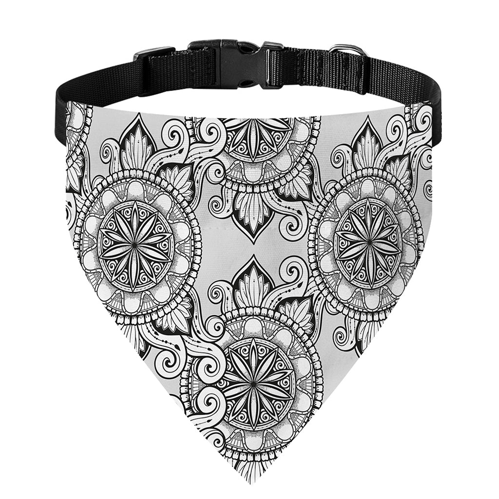 Zentangle Floral Pattern Print Over The Collar Dog Bandana