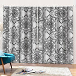 Zentangle Floral Pattern Print Pencil Pleat Curtains