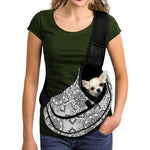 Zentangle Floral Pattern Print Pet Sling Carrier
