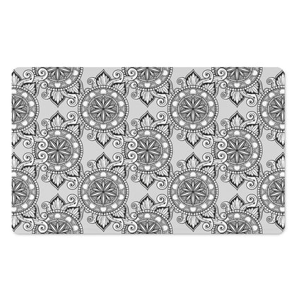 Zentangle Floral Pattern Print Polyester Doormat